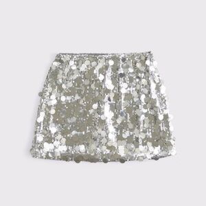 Abercrombie Scarlett Silver Sequin Mini Skort NWTs Size Medium